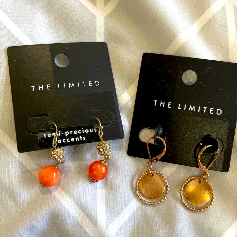 Lot of 2 The Limited drop Earrings cooper bronze and orange